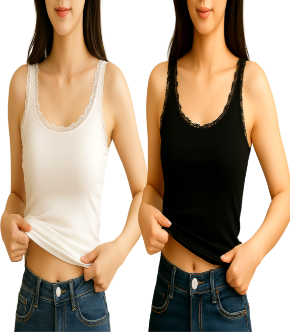 더모아 고급스런 레이스 이너 나시 1+1