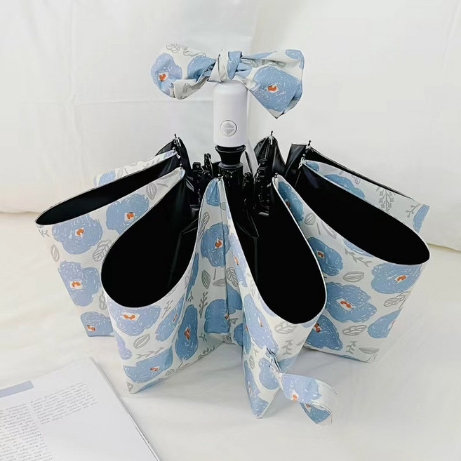 자외선 차단 암막 양우산 휴대용 꽃무늬 5단 우산