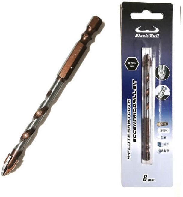 멀티 화살 타일 기리 4날 8mm 탭 드릴 비트 목재 콘크리트 철판 기리 콘기리, 1개