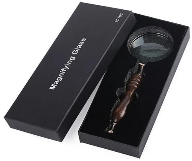 호환 흑단 손잡이 빈티지 돋보기 - 보석 감정용 고화질 렌즈 클래식 금속 휴대용 돋보기, 01 A