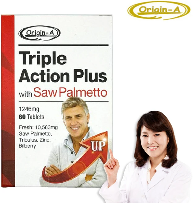 오리진에이 호주 트리플 액션 플러스 with 쏘팔메토 60 캡슐 은행잎 남가새 쏘팔매토 건강 영양제, 1개, 60정 - 쿠팡