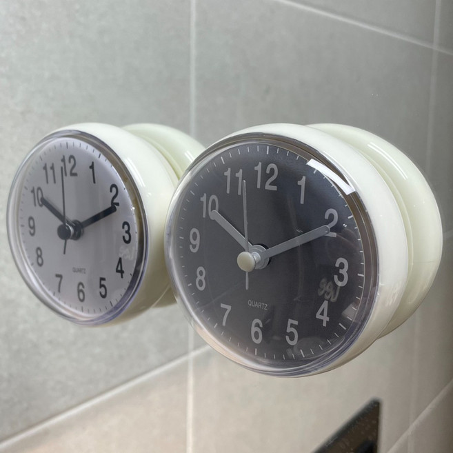 모더린 착붙는 욕실 방수 시계 무소음 흡착형, 모던그레이, 2개