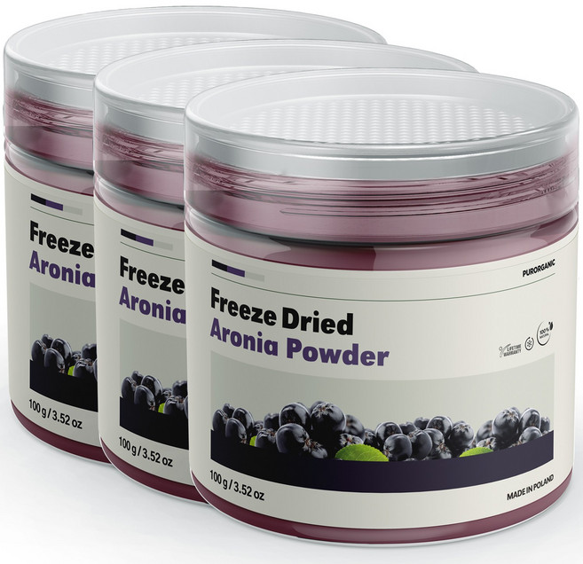 푸로가닉 폴란드산 프리미엄 동결건조 아로니아 파우더, 3개, 100g