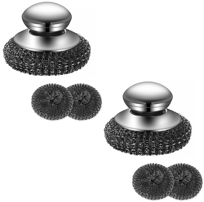 리빙로드 스텐 미니 손잡이 철수세미, 2개, 1개입