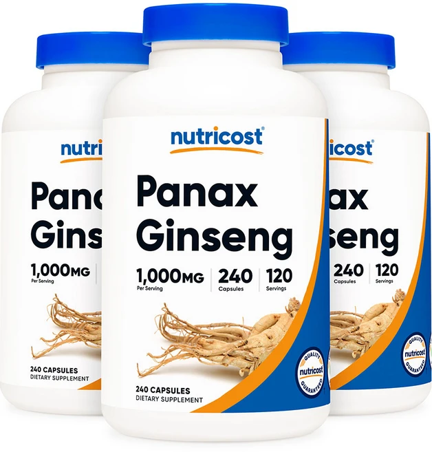 뉴트리코스트 파낙스 진생 인삼 1000mg 240캡슐 3병, 120회분, 3개 - 쿠팡