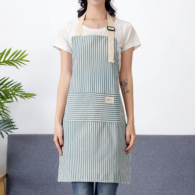 오엠티 여름앞치마 스트라이트 원피스형 린넨, 그린, 1개