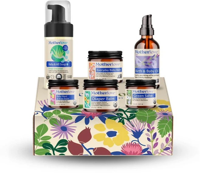 Motherlove 베이비 케어 선물 상자 - 신생아 유아 및 유아를 위한 깨끗한 유기농 및 GMO 프리 바디 케어 - 베이비 샤워 선물 및 아기방 필수품, Motherlove 베이비 케어 선물 상자 - 신생아, - 쿠팡