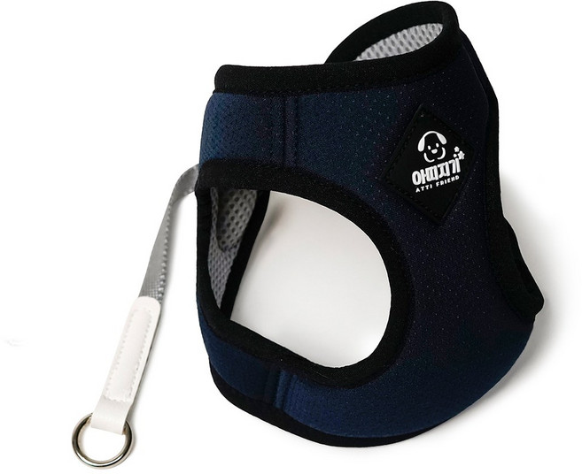 아띠지기 강아지 초경량 X형 에어리 하네스, 1개, 네이비