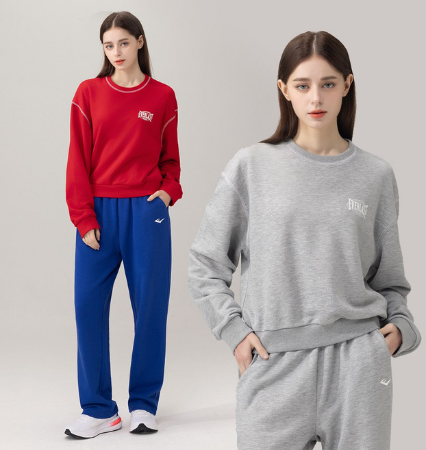 에버라스트 여성 미니쭈리 런닝복 세트 맨투맨 + 일자팬츠