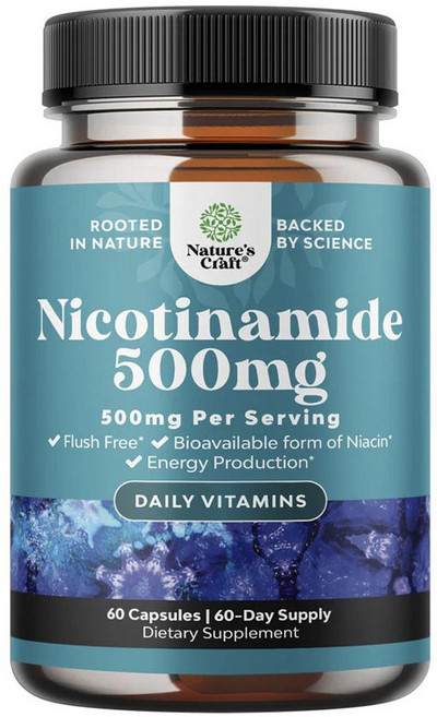 NaturesCraft 菸鹼醯胺 500mg 膠囊, 1個, 60錠