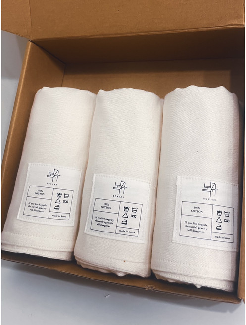 복작 프리미엄 정련 3겹 소창수건 3장세트, 1개