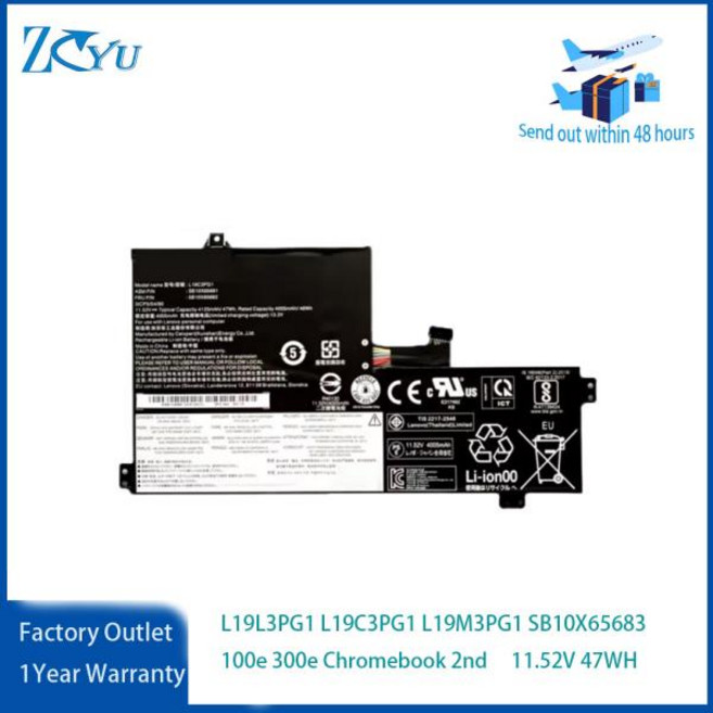 L19L3PG1 L19C3PG1 L19M3PG1 5B10X65680 SB10X65683 Lenovo 100e 300e Chromebook 2nd 11.52V 47WH 용 노트북 배, 1개