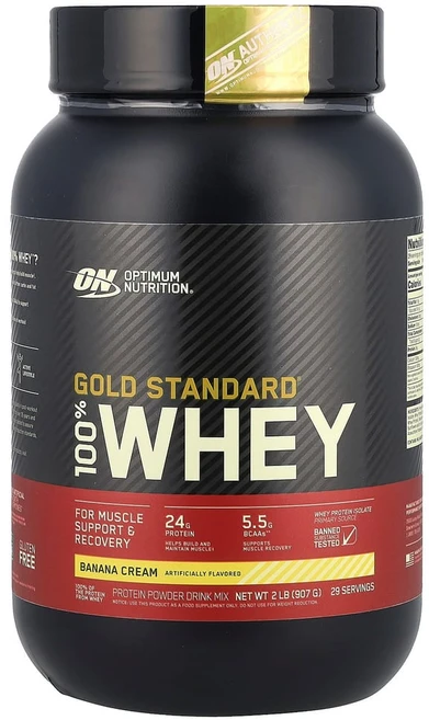 옵티멈뉴트리션 Gold Standard 100% Whey 바나나 크림 907g(2lbs), 907g, 1개 - 쿠팡