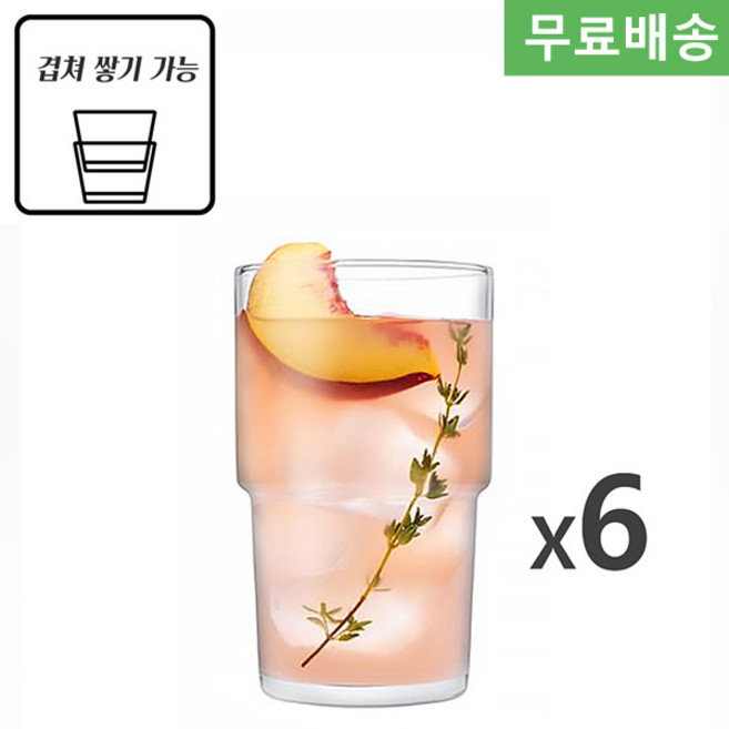 6p BOX 파사바체 힐 롱드링크 하이볼글라스 440ml 420204 칵테일롱글라스, 1박스, 투명