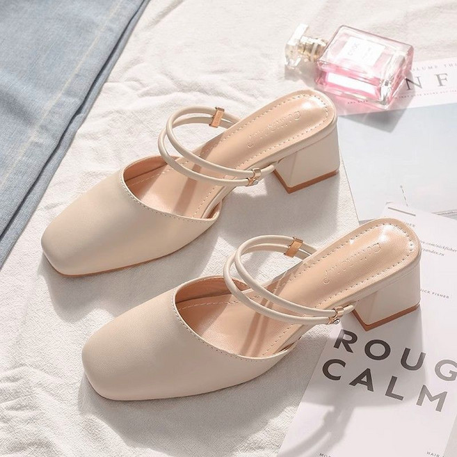 COSYEVNO 몰드창 샌들 통굽 세미슬리퍼