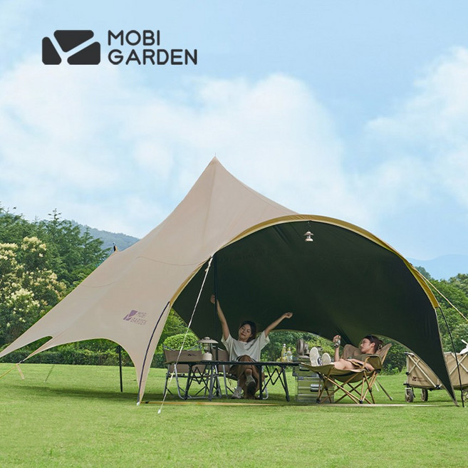 모비가든 블랙코팅 캠핑 초대형 그늘막 쉘터 헥사 하비 타프 타프쉘, 03 440cm Tan