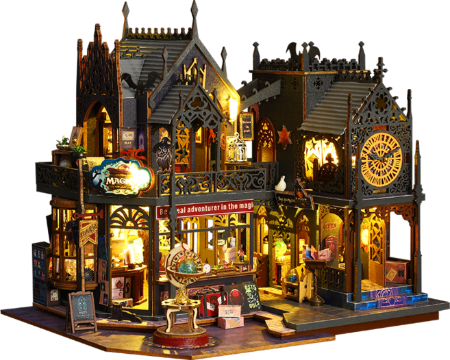 옥탑방어른이 중형 DIY 미니어처 하우스 만들기 마법사 도시 매직city 한글판, 1개