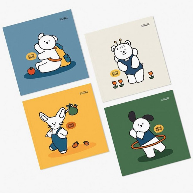 핑크풋 노트 필기 미니 공책 유선 메모 랜덤, 1개, 상세페이지 참조