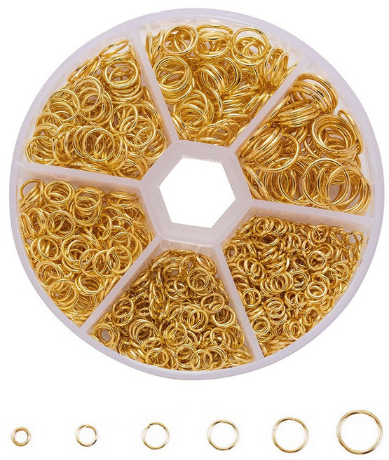 O 오링 세트 키링 부자재, 1개, 골드