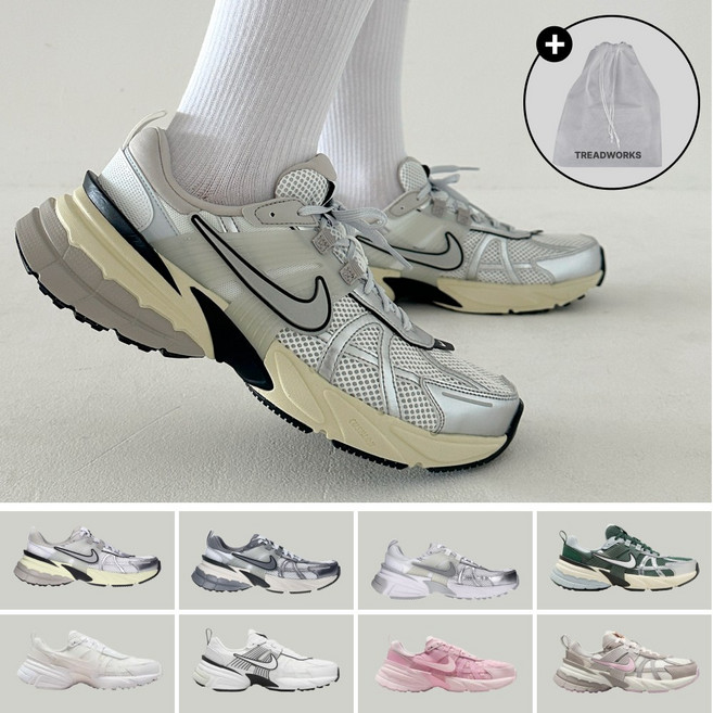 [매장정품] 나이키 스니커즈 V2K 런 남녀공용 운동화 커플신발 + TREADWORKS 신발 파우치 증정