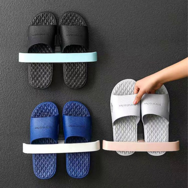 무타공 욕실 슬리퍼 거치대, 블루, 3개