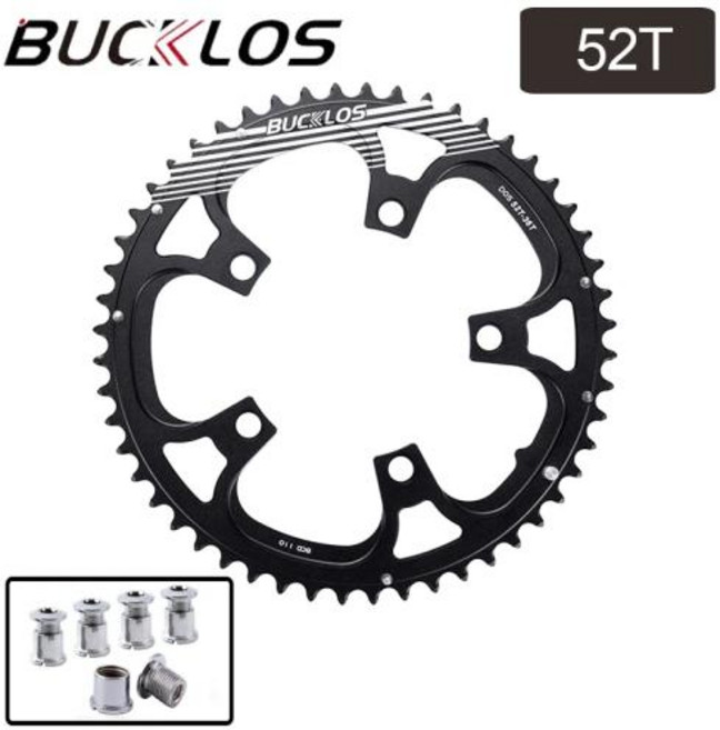 BUCKLOS 110 BCD 로드 바이크 체인링 더블 스피드 체인휠 플레이트 자전거 크라운 사이클링 부품 34 36 39 50 52 53T 8 9 1011, 52T, 1개