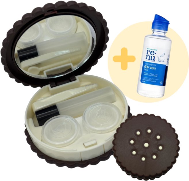 리뉴증정 콘택트렌즈케이스 마카롱 모양 휴대용 귀여운 렌즈보관함