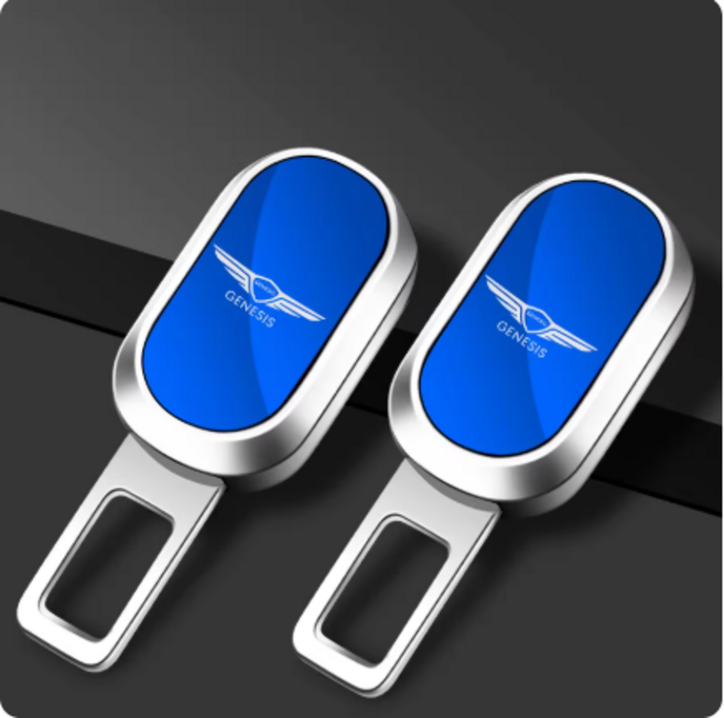제네시스 호환 안전 벨트 연장 클립 G80 G70 GV80 홀더, 블루 한쌍(2EA)