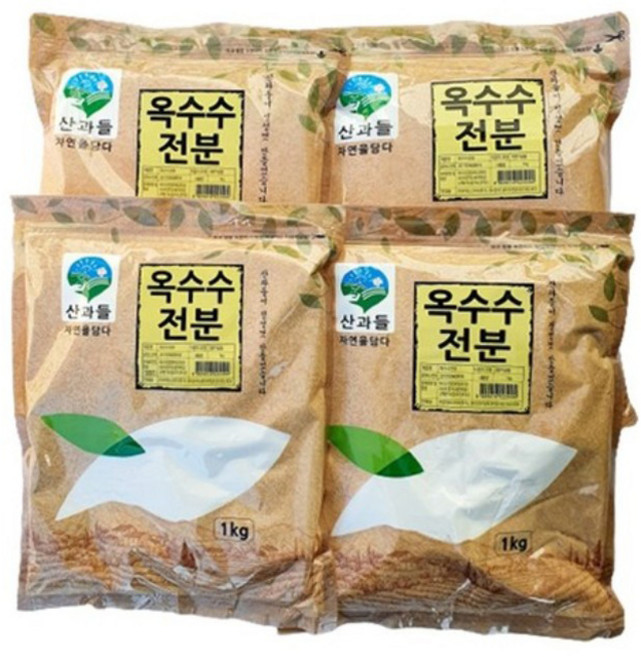 산과들 옥수수전분99% (옵션), 1kg, 4개