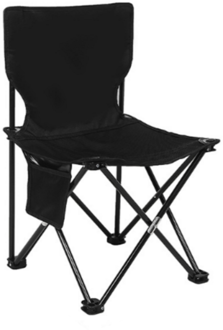 오어커머스 가벼운 테이블 체어 접이식 캠핑 의자, 검정, 1개