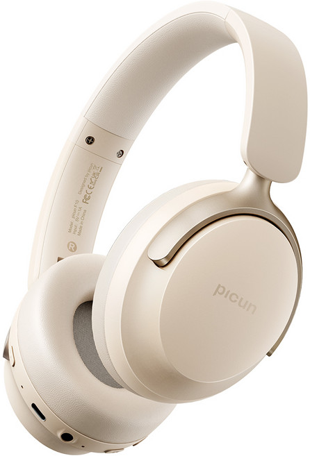 Picun NC60 노이즈 캔슬링 블루투스 5.4 헤드셋 NC60, 카키화이트