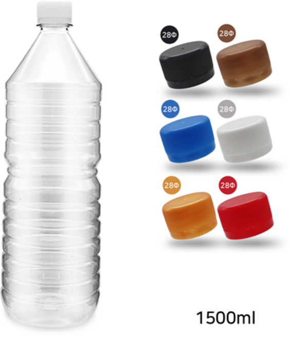 (1BOX) 생수 공병 원형 1500ml (기본캡-55개입) 투명 생수통 막걸리 음료 저장 페트병, 브라운, 1개