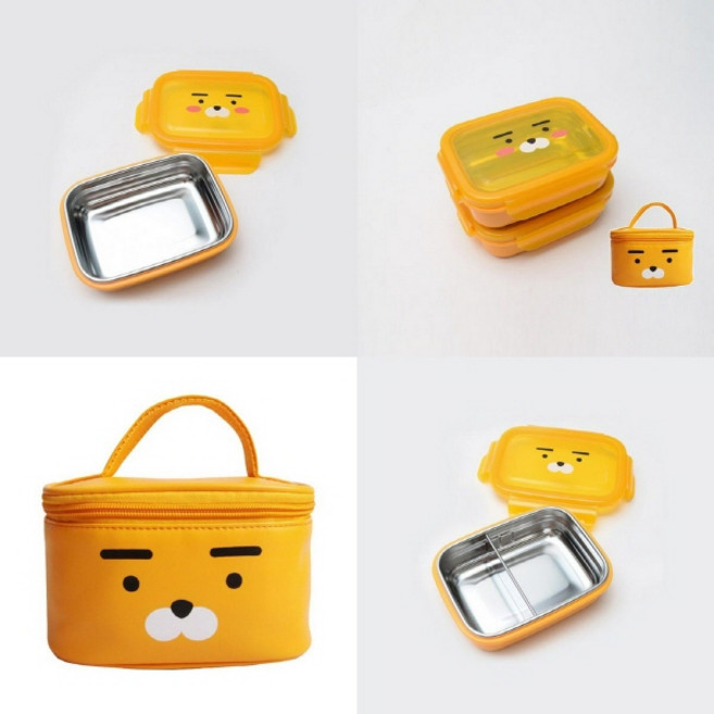 TWKL 카카오 이중락 스텐 가방도시락 2단 라이언, 1개, 상세페이지 참조