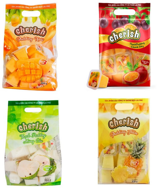 베트남 체리쉬 케리쉬 푸딩젤리 850g 망고/파인애플/망꺼우/패션후르츠 4종 1세트