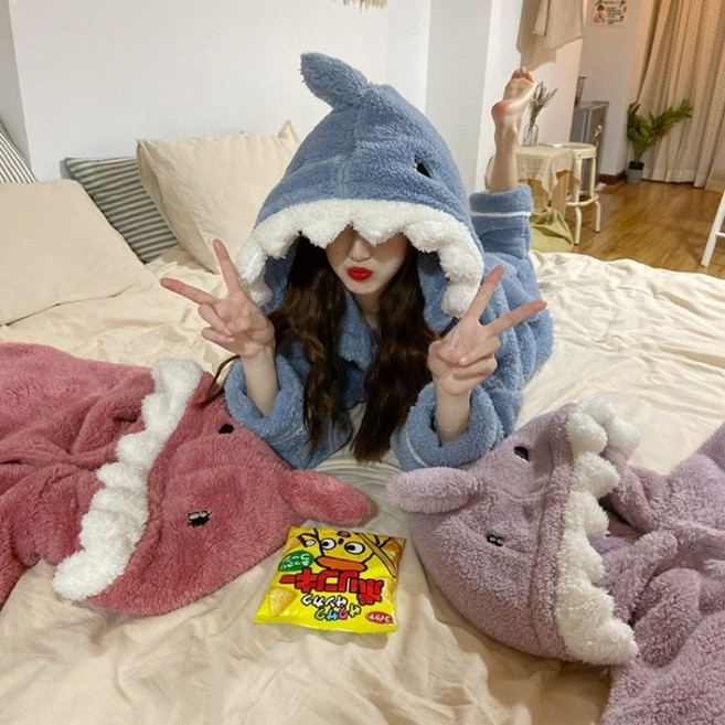 동물잠옷 기모잠옷 상어 파자마