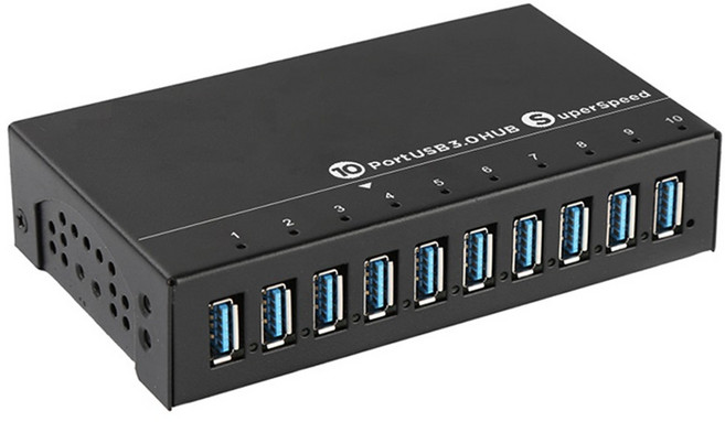 10埠超高速USB 3.0集線器 擴充電腦連接埠 輕巧便攜, 40-732-02 (黑色), 1個
