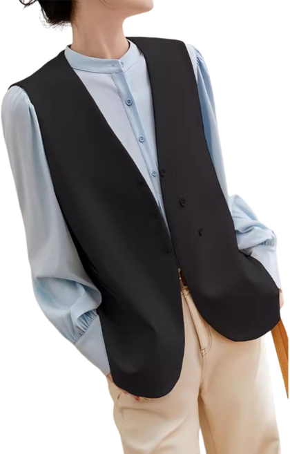 여성용 브이넥 조끼 민소매 정장 자켓 조끼 뉴타임즈F8030