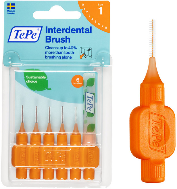 TEPE 테페 일자형치간칫솔6P 모강도 사이즈택일, OR0.45mm, 4개, 6개입