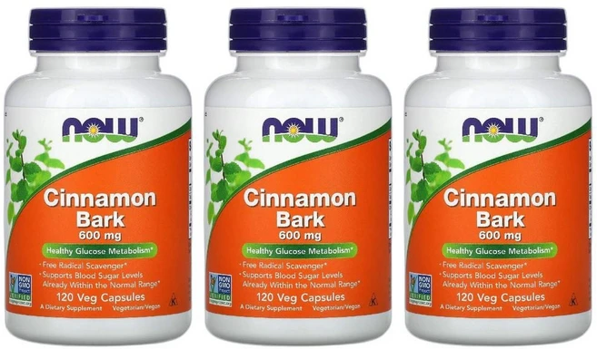 2+1 나우푸드 시나몬 계피 껍질 Cinnamon Bark 600mg 120캡슐 3개, 120정 - 쿠팡