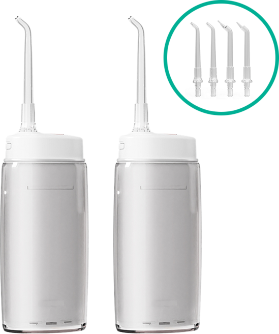 미니픽 접이식 휴대용 구강세정기 무선 물치실 치과납품용, 화이트, 미니픽 2개