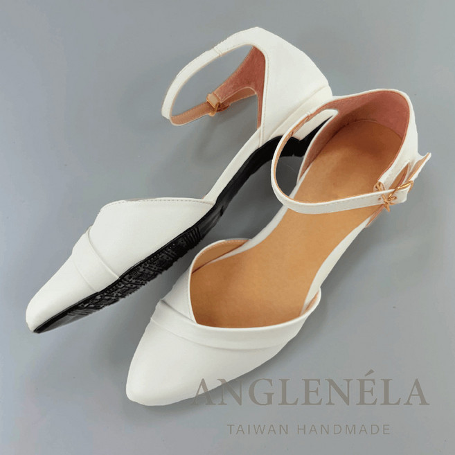 ANGLENELA 台灣手工 尖頭踝帶設計女鞋