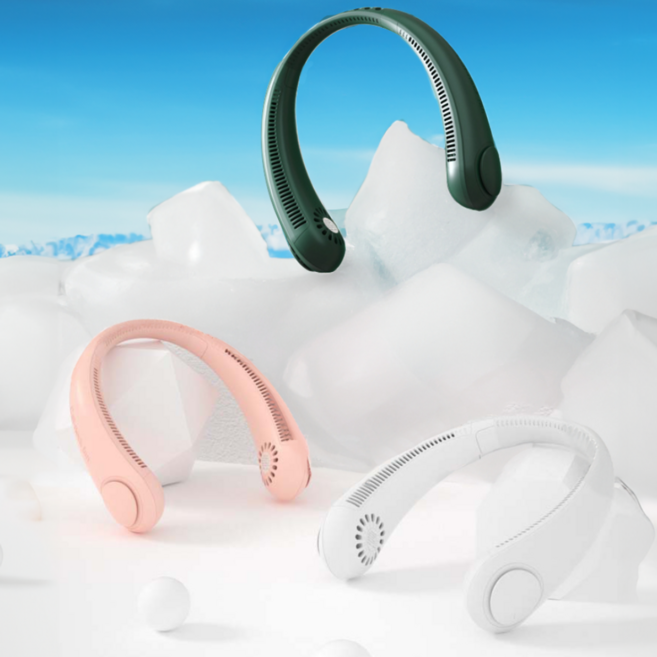 아이스윈드 넥선풍기 휴대용 미니 무소음 목걸이 선풍기, 퓨어화이트, 1+1