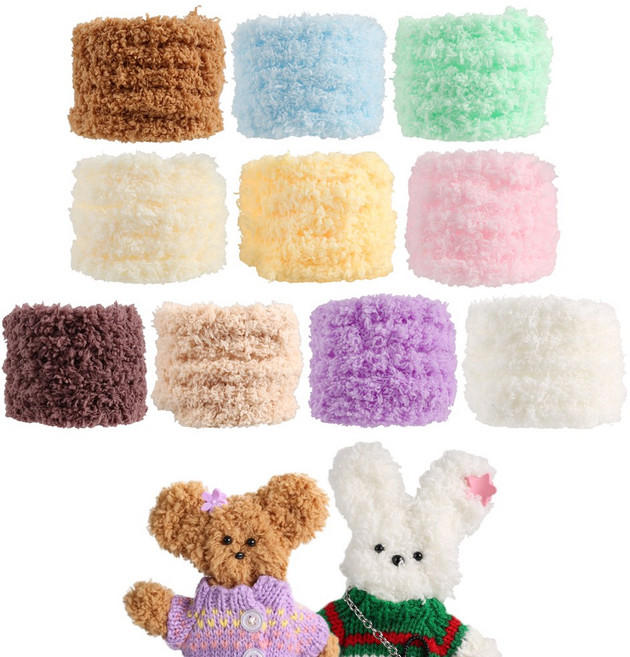 [모핸] 15mm 털 철사 모루, 1개, 10색 혼합