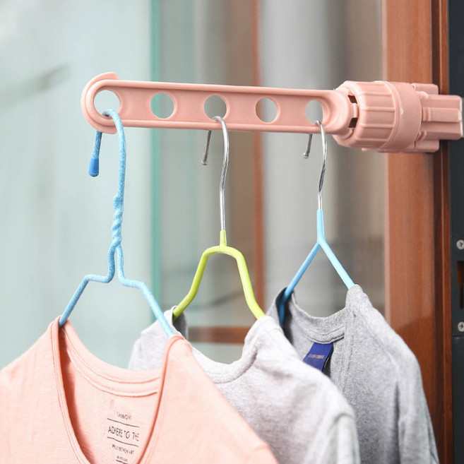 아이디어 일본식 옷걸이 창틀 행거걸이 행거대 실내 5홀 행거건조대 빨래건조대, 지성 일용품