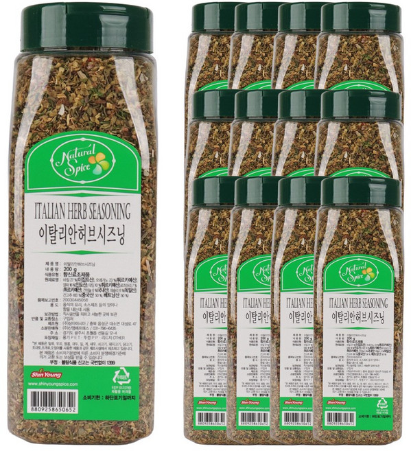 푸드올마켓_ 신영 이탈리안 허브시즈닝 200g 한박스 (200g x 12ea), 12개