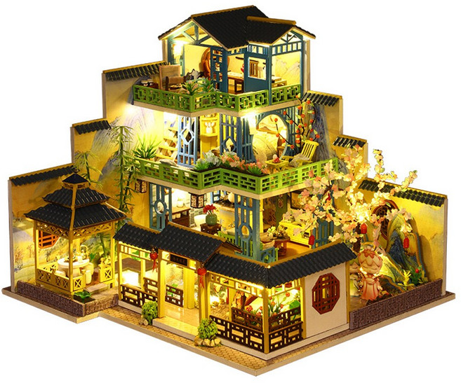 꼬미딜 DIY 미니어처하우스 2023-022.봄의 마을+케이스, 1개