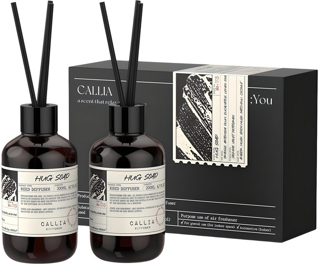 CalliA 대용량 실내용 디퓨저 200ml 2p, 허그솝, 1개