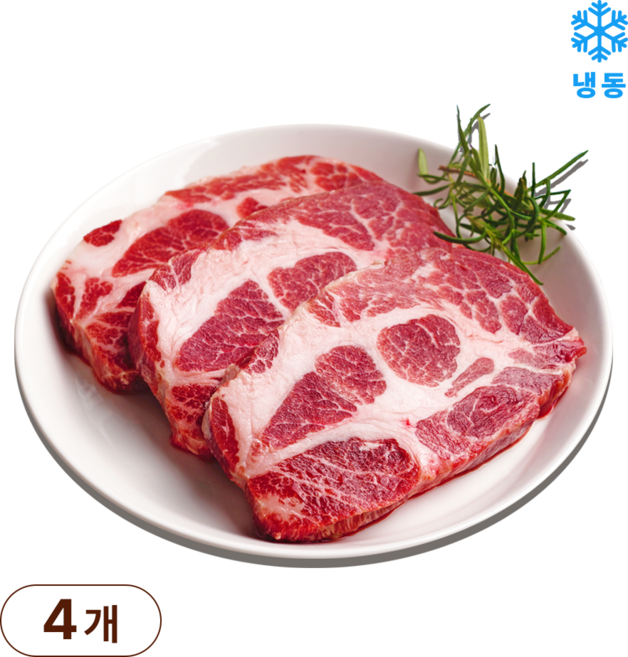 디엔와이푸드 이베리코 흑돼지 목살 스테이크, 4개, 300g