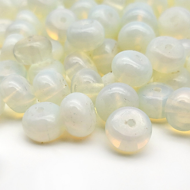 [모크재료방] 론델 라운드 8mm, 50개, 문스톤(오팔라이트)