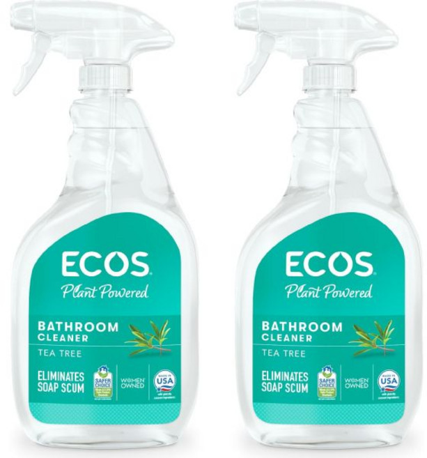 ECOS다목적 세정제 거울 다목적 욕실 클리너 향기 청소 청소기 샤워기 타일 욕조 다용도 스프레이 비누 스컴 제거기에 스크럽이나 린스 필요 없음 천연 용품 2개 팩